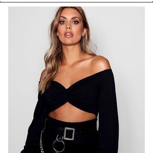 BOOHOO Long Sleeve Crop Top